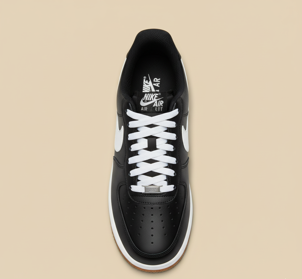 HE 'AIR FORCE 1' - BLACK/WHITE GUM