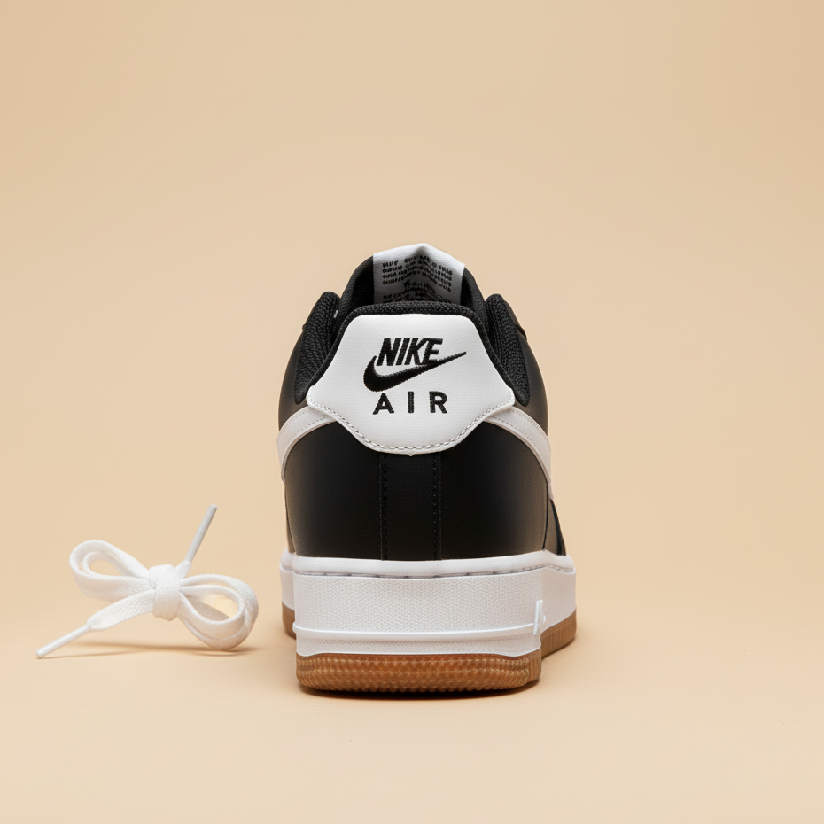 HE 'AIR FORCE 1' - BLACK/WHITE GUM
